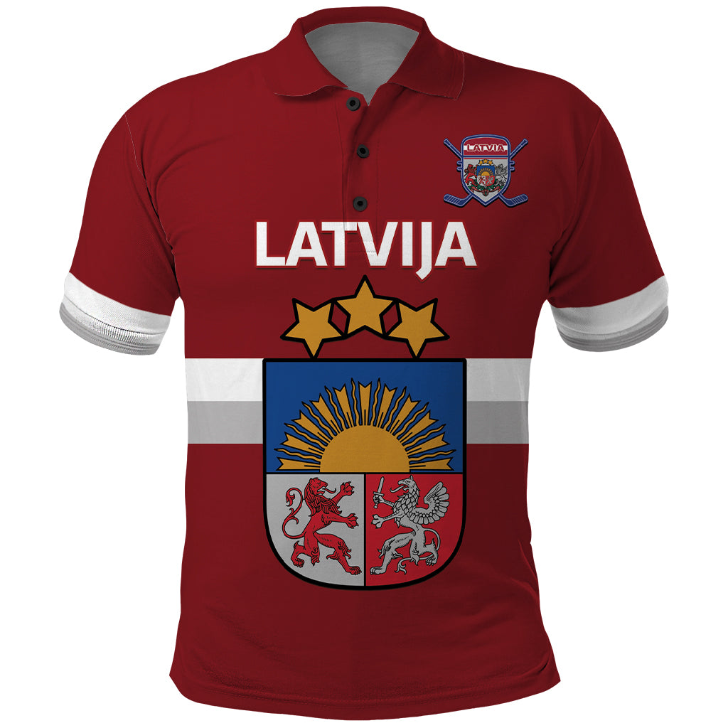 Custom Latvia Hockey Polo Shirt 2024 Go Latvija