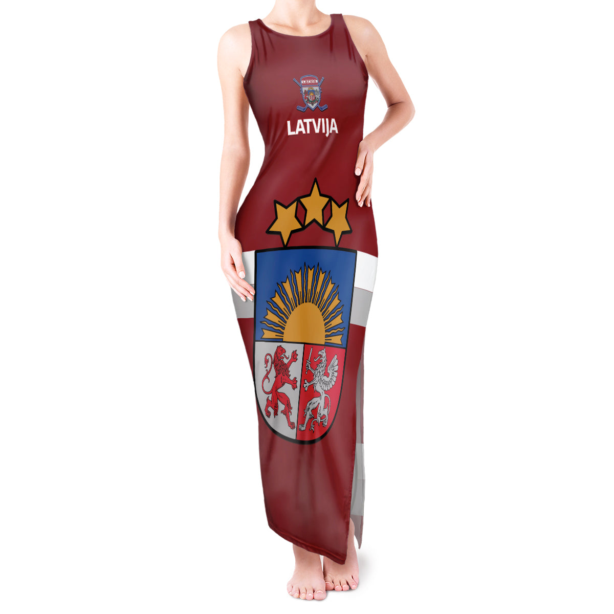 Custom Latvia Hockey Tank Maxi Dress 2024 Go Latvija