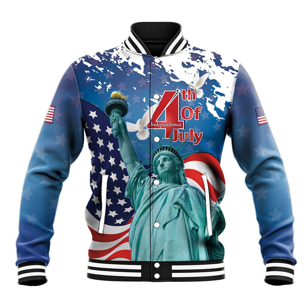 United States 4th Of July Baseball Jacket USA Statue of Liberty Proud - Wonder Print Shop