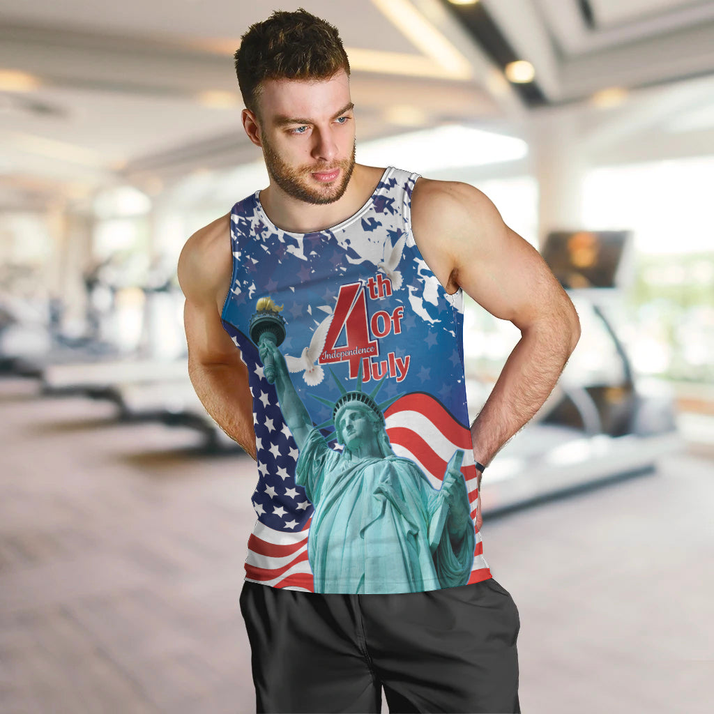 United States 4th Of July Men Tank Top USA Statue of Liberty Proud - Wonder Print Shop