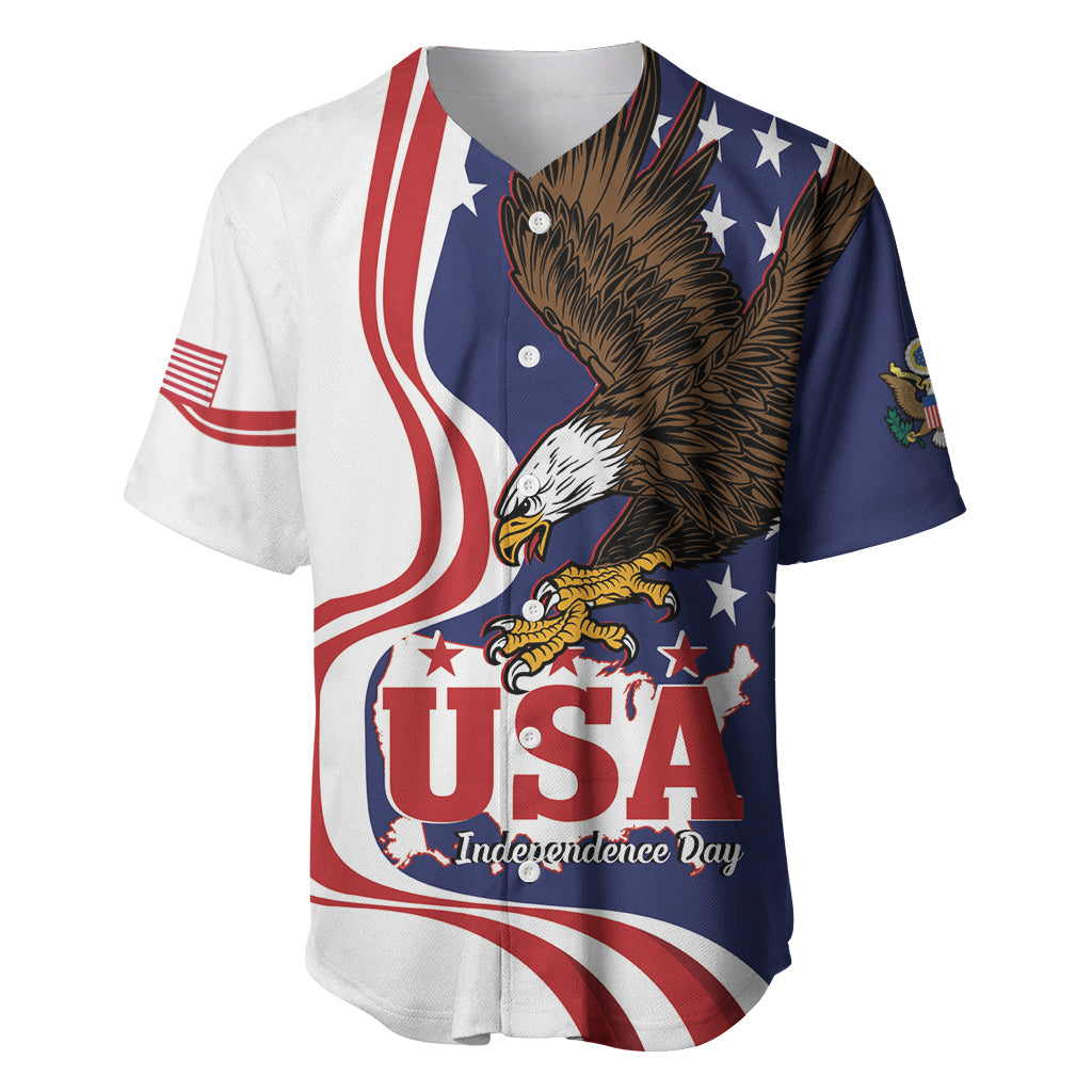 United States Independence Day Baseball Jersey USA Bald Eagle Happy 4th Of July - Wonder Print Shop