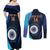 Custom India Cricket Couples Matching Off Shoulder Maxi Dress and Long Sleeve Button Shirt 2024 World Cup Go Men in Blue - Wonder Print Shop