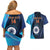 Custom India Cricket Couples Matching Off Shoulder Short Dress and Hawaiian Shirt 2024 World Cup Go Men in Blue - Wonder Print Shop