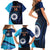 Custom India Cricket Family Matching Short Sleeve Bodycon Dress and Hawaiian Shirt 2024 World Cup Go Men in Blue - Wonder Print Shop