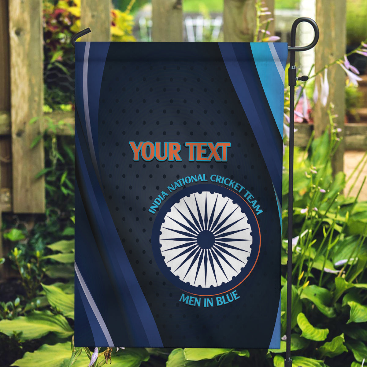 Custom India Cricket Garden Flag 2024 World Cup Go Men in Blue - Wonder Print Shop