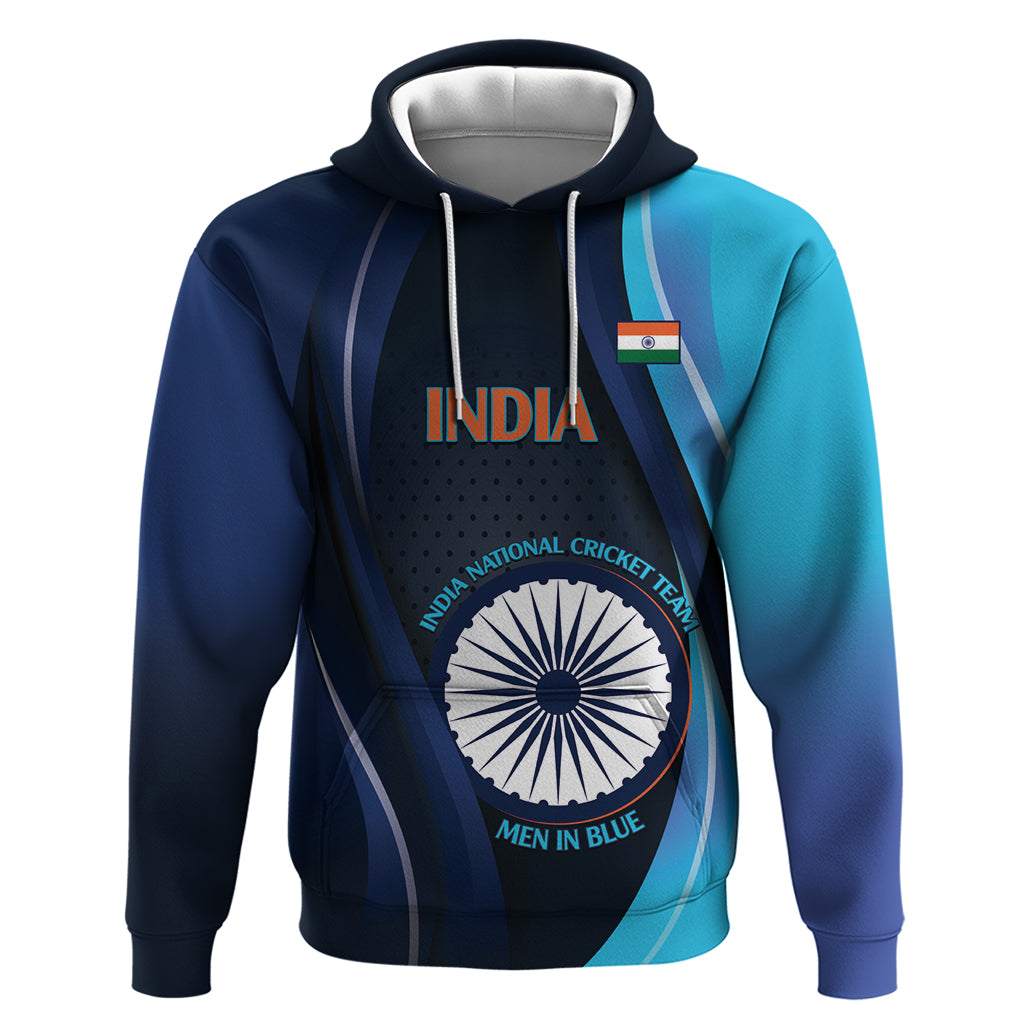 Custom India Cricket Hoodie 2024 World Cup Go Men in Blue - Wonder Print Shop