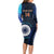 Custom India Cricket Long Sleeve Bodycon Dress 2024 World Cup Go Men in Blue - Wonder Print Shop