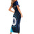 Custom India Cricket Short Sleeve Bodycon Dress 2024 World Cup Go Men in Blue