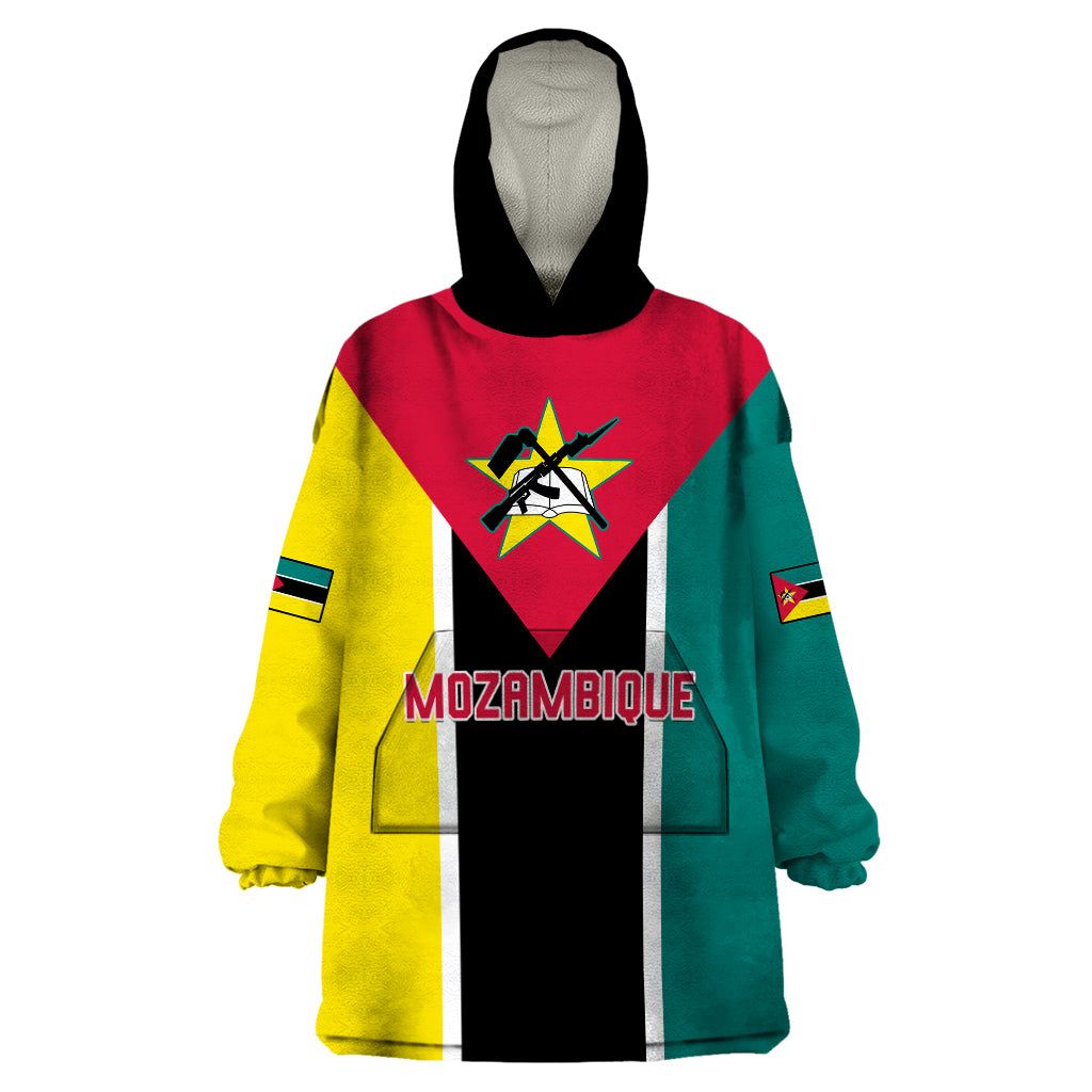 Personalised Mozambique Wearable Blanket Hoodie Muzambhiki Flag Style - Wonder Print Shop