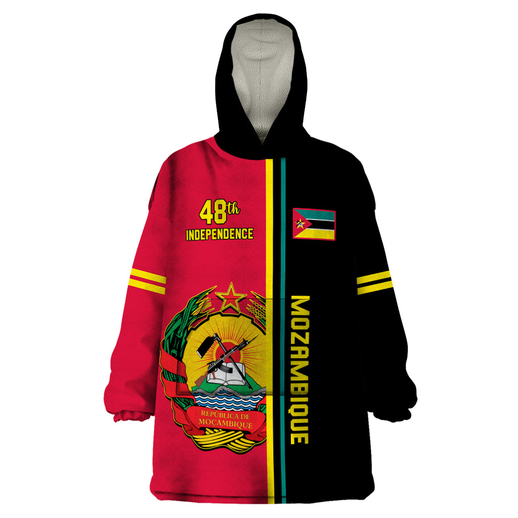 Personalised Independence Day Mozambique Wearable Blanket Hoodie Muzambhiki Coat Of Arms - Wonder Print Shop