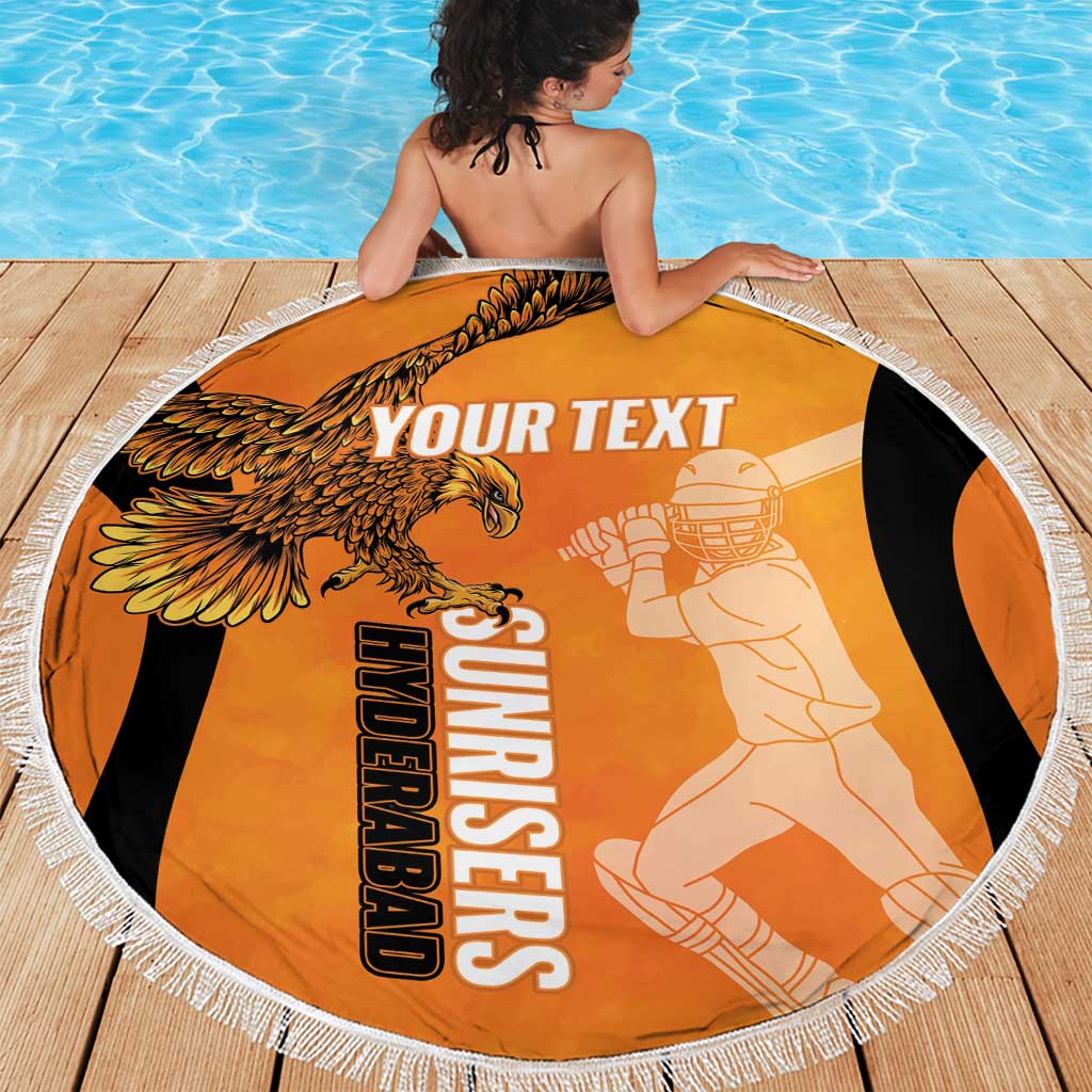 Custom Hyderabad India Cricket Beach Blanket Go Sunrisers Eagle