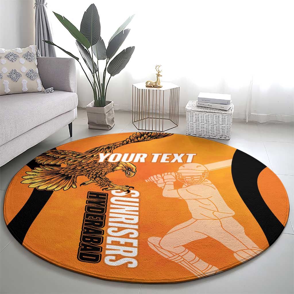 Custom Hyderabad India Cricket Round Carpet Go Sunrisers Eagle