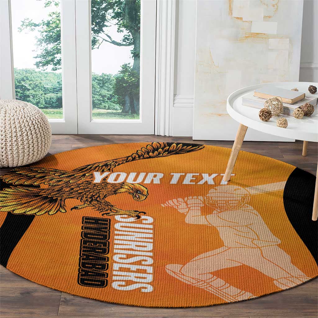 Custom Hyderabad India Cricket Round Carpet Go Sunrisers Eagle
