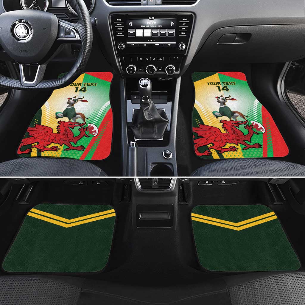 Custom South Africa And Wales Rugby Car Mats Springboks Welsh Mascots Dynamic Version - Wonder Print Shop