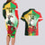 Custom South Africa And Wales Rugby Couples Matching Long Sleeve Bodycon Dress and Hawaiian Shirt Springboks Welsh Mascots Dynamic Version - Wonder Print Shop