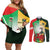 Custom South Africa And Wales Rugby Couples Matching Off Shoulder Short Dress and Long Sleeve Button Shirt Springboks Welsh Mascots Dynamic Version - Wonder Print Shop