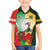 Custom South Africa And Wales Rugby Family Matching Long Sleeve Bodycon Dress and Hawaiian Shirt Springboks Welsh Mascots Dynamic Version - Wonder Print Shop