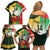 Custom South Africa And Wales Rugby Family Matching Off Shoulder Short Dress and Hawaiian Shirt Springboks Welsh Mascots Dynamic Version - Wonder Print Shop