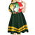 Custom South Africa And Wales Rugby Kid Short Sleeve Dress Springboks Welsh Mascots Dynamic Version - Wonder Print Shop