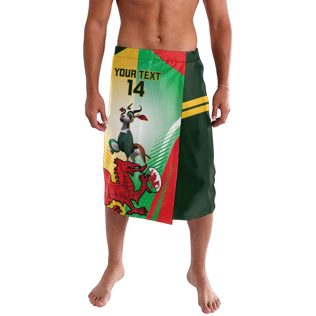 Custom South Africa And Wales Rugby Lavalava Springboks Welsh Mascots Dynamic Version - Wonder Print Shop