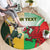 Custom South Africa And Wales Rugby Round Carpet Springboks Welsh Mascots Dynamic Version