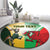 Custom South Africa And Wales Rugby Round Carpet Springboks Welsh Mascots Dynamic Version