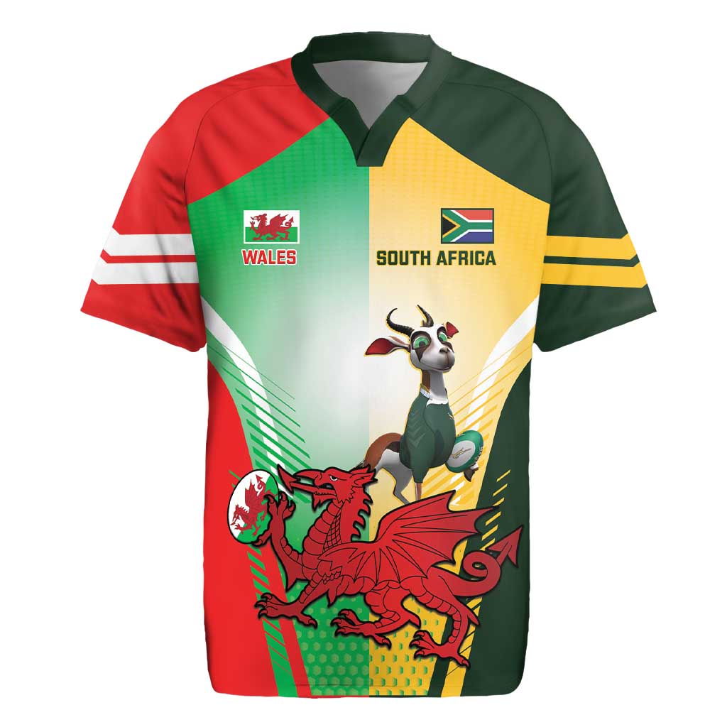 Custom South Africa And Wales Rugby Rugby Jersey Springboks Welsh Mascots Dynamic Version - Wonder Print Shop