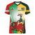 Custom South Africa And Wales Rugby Women V-Neck T-Shirt Springboks Welsh Mascots Dynamic Version