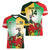 Custom South Africa And Wales Rugby Women V-Neck T-Shirt Springboks Welsh Mascots Dynamic Version