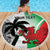 Custom Fiji And Wales Rugby Beach Blanket Fijian Tapa Welsh Mascots Dynamic Version - Wonder Print Shop