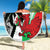 Custom Fiji And Wales Rugby Beach Blanket Fijian Tapa Welsh Mascots Dynamic Version - Wonder Print Shop