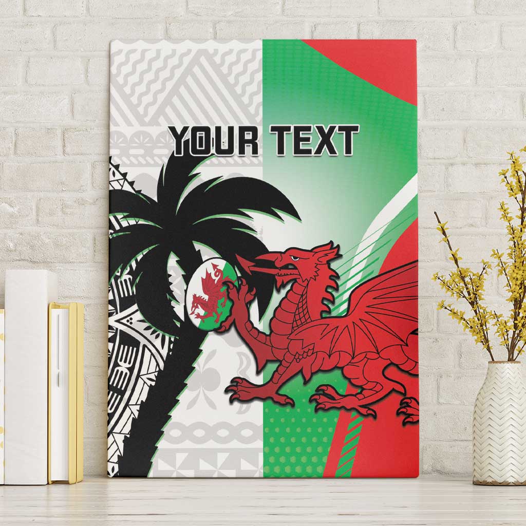 Custom Fiji And Wales Rugby Canvas Wall Art Fijian Tapa Welsh Mascots Dynamic Version - Wonder Print Shop