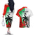 Custom Fiji And Wales Rugby Couples Matching Off The Shoulder Long Sleeve Dress and Hawaiian Shirt Fijian Tapa Welsh Mascots Dynamic Version - Wonder Print Shop