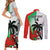 Custom Fiji And Wales Rugby Couples Matching Short Sleeve Bodycon Dress and Long Sleeve Button Shirt Fijian Tapa Welsh Mascots Dynamic Version - Wonder Print Shop