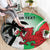 Custom Fiji And Wales Rugby Round Carpet Fijian Tapa Welsh Mascots Dynamic Version