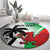 Custom Fiji And Wales Rugby Round Carpet Fijian Tapa Welsh Mascots Dynamic Version