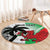 Custom Fiji And Wales Rugby Round Carpet Fijian Tapa Welsh Mascots Dynamic Version