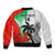 Custom Fiji And Wales Rugby Sleeve Zip Bomber Jacket Fijian Tapa Welsh Mascots Dynamic Version