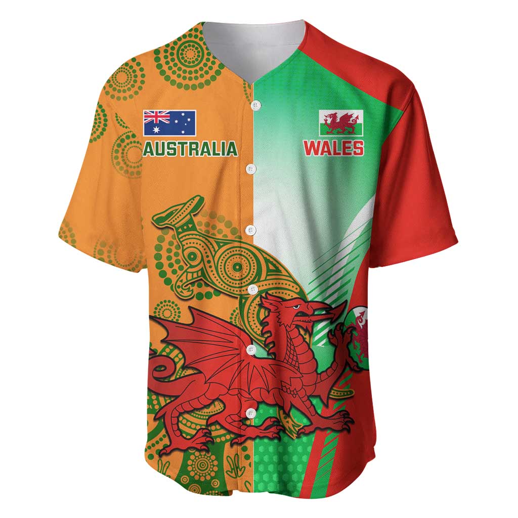 Custom Australia And Wales Rugby Baseball Jersey Wallabies Welsh Mascots Dynamic Version - Wonder Print Shop