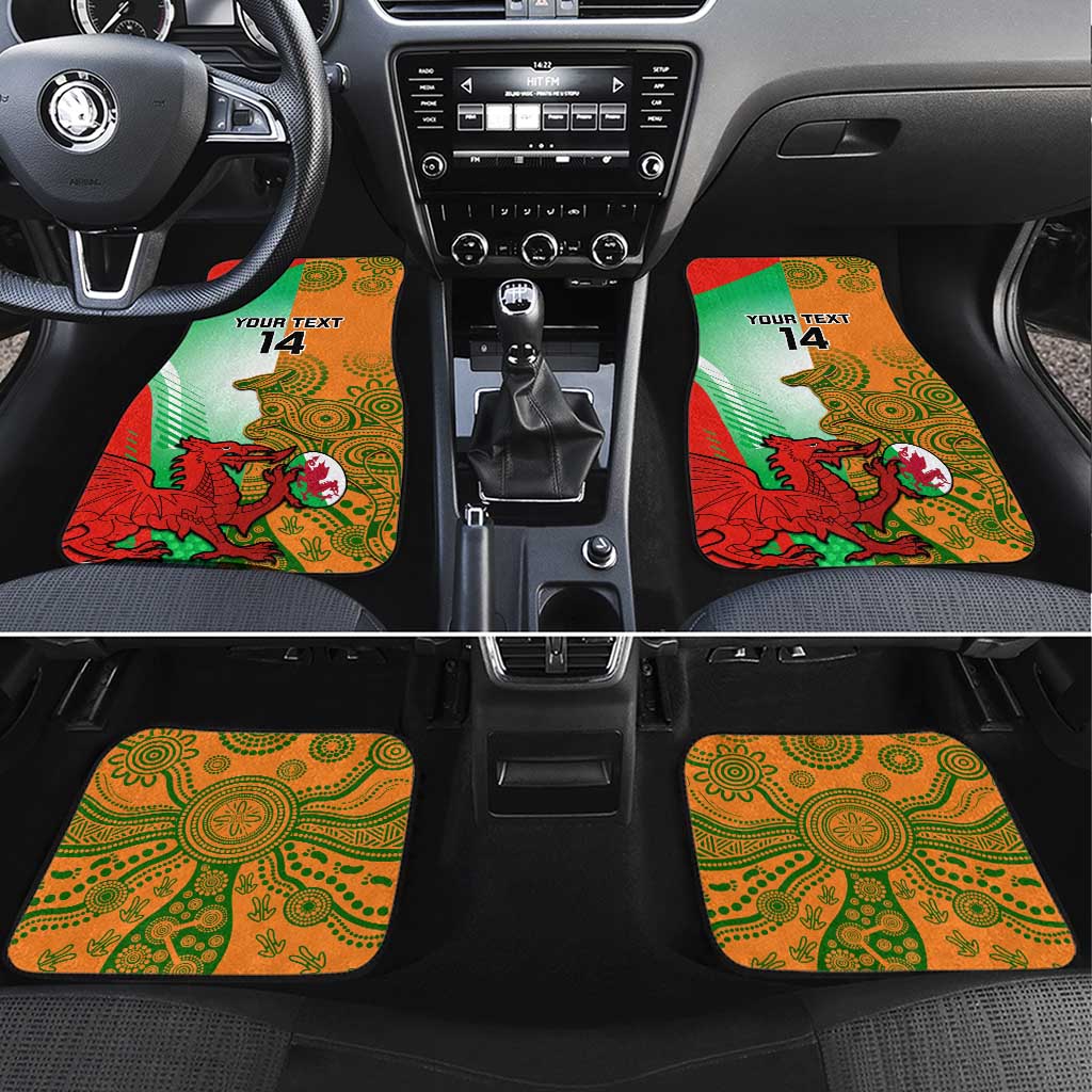 Custom Australia And Wales Rugby Car Mats Wallabies Welsh Mascots Dynamic Version - Wonder Print Shop