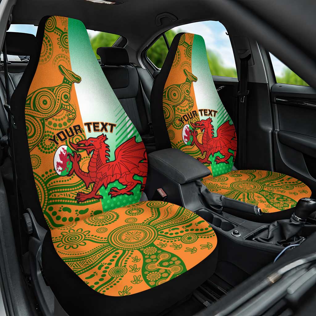 Custom Australia And Wales Rugby Car Seat Cover Wallabies Welsh Mascots Dynamic Version - Wonder Print Shop