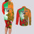 Custom Australia And Wales Rugby Couples Matching Long Sleeve Bodycon Dress and Long Sleeve Button Shirt Wallabies Welsh Mascots Dynamic Version - Wonder Print Shop