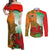 Custom Australia And Wales Rugby Couples Matching Off Shoulder Maxi Dress and Long Sleeve Button Shirt Wallabies Welsh Mascots Dynamic Version - Wonder Print Shop