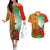 Custom Australia And Wales Rugby Couples Matching Off The Shoulder Long Sleeve Dress and Hawaiian Shirt Wallabies Welsh Mascots Dynamic Version - Wonder Print Shop