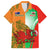 Custom Australia And Wales Rugby Family Matching Off Shoulder Short Dress and Hawaiian Shirt Wallabies Welsh Mascots Dynamic Version - Wonder Print Shop