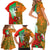 Custom Australia And Wales Rugby Family Matching Short Sleeve Bodycon Dress and Hawaiian Shirt Wallabies Welsh Mascots Dynamic Version - Wonder Print Shop