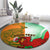 Custom Australia And Wales Rugby Round Carpet Wallabies Welsh Mascots Dynamic Version