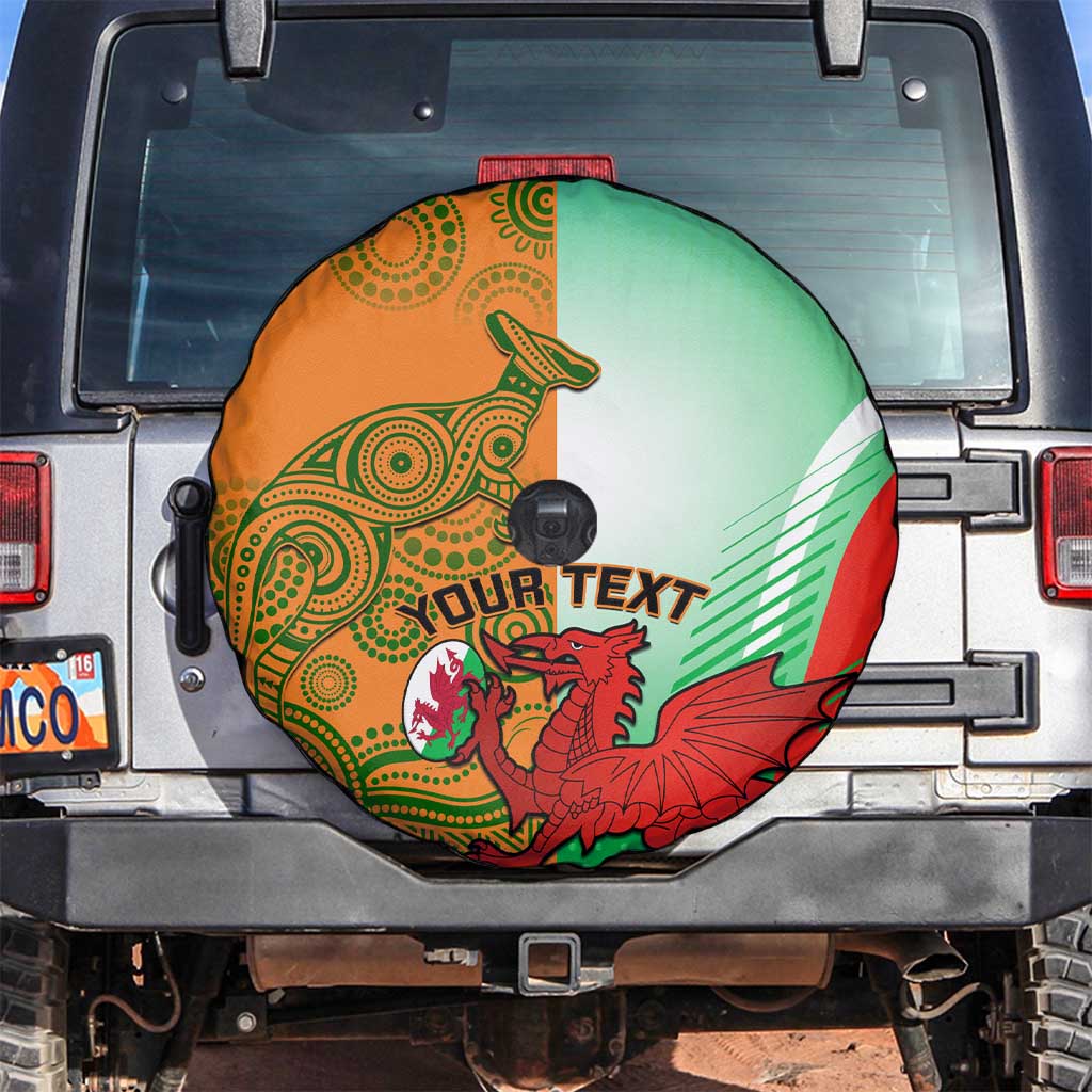 Custom Australia And Wales Rugby Spare Tire Cover Wallabies Welsh Mascots Dynamic Version