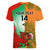 Custom Australia And Wales Rugby Women V-Neck T-Shirt Wallabies Welsh Mascots Dynamic Version