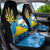 Ukraine Independence Day Car Seat Cover Slava Ukraini Ukrainian Trident With Sunflowers - Wonder Print Shop